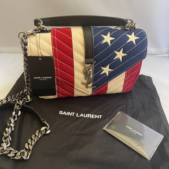 Saint Laurent Medium College Bag in American Flag - Picture 8 of 16